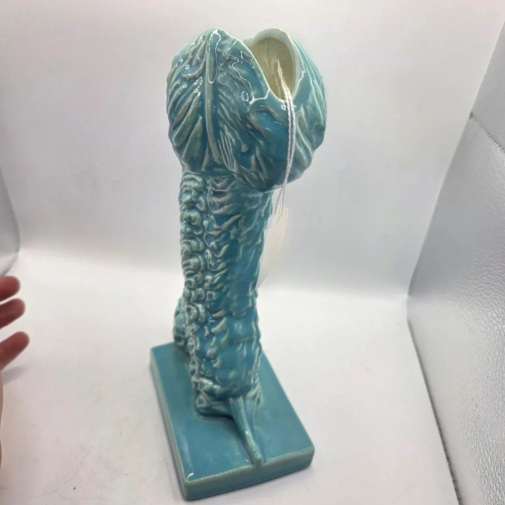 Vintage Royal Haeger Turquoise Figural Bird Vase MCM Art Pottery USA
